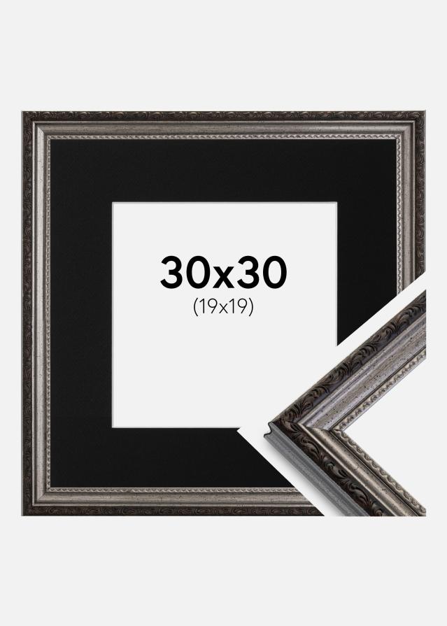 Okvir Abisko Srebro 30x30 cm - Paspartu Crno 20x20 cm