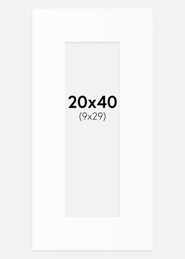 Paspartu Bijelo Standardni Bijeli unutarnji rub 20x40 cm (9x29)