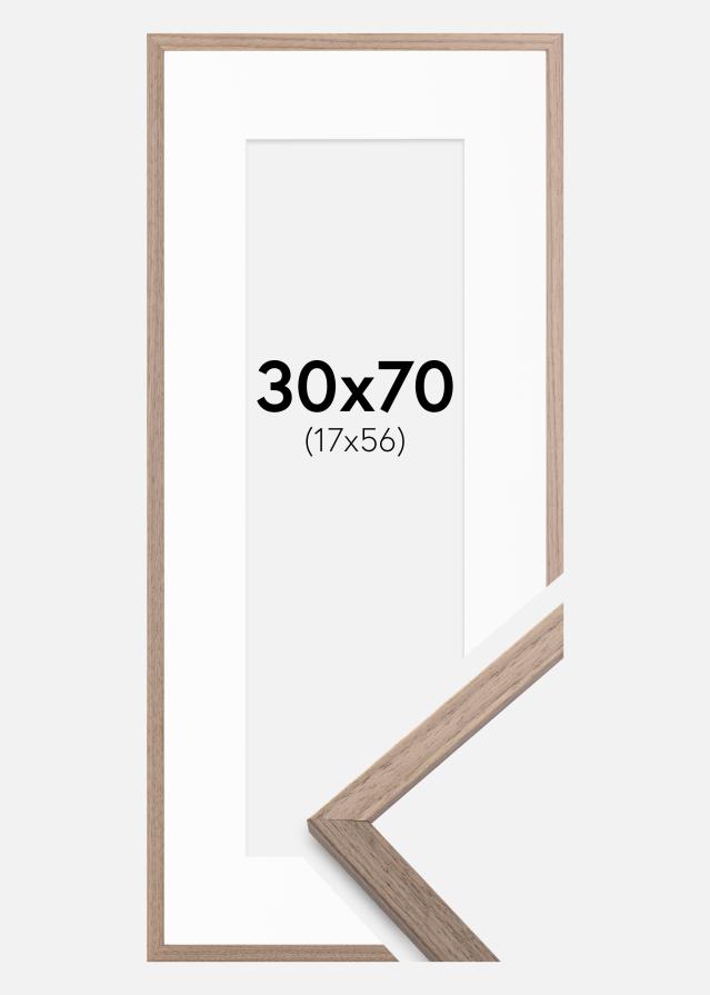 Okvir Edsbyn Svijetli Orah 30x70 cm - Paspartu Bijelo 18x57 cm