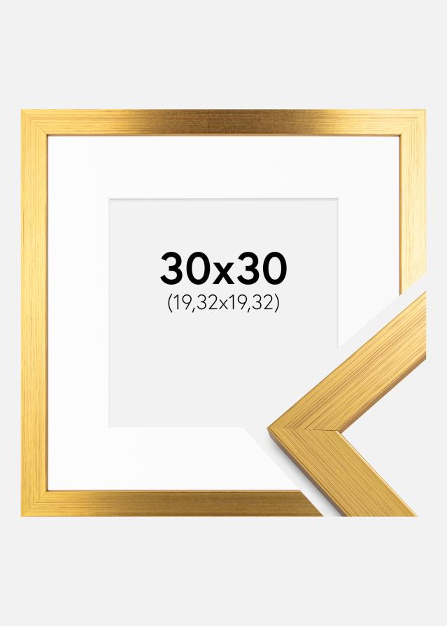 Okvir Gold Wood 30x30 cm - Paspartu Bijelo 8x8 inches