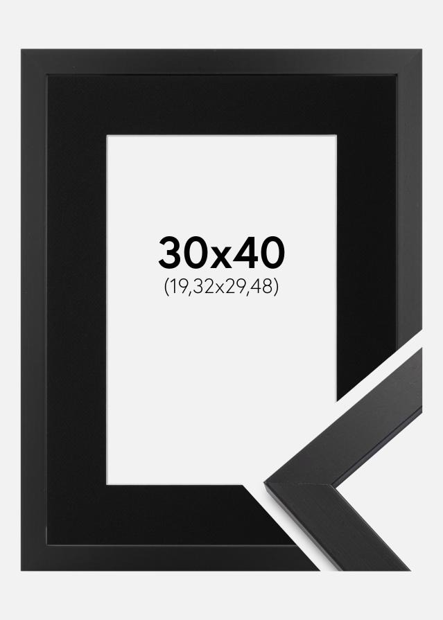 Okvir Black Wood 30x40 cm - Paspartu Crno 8x12 inches