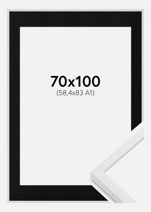 Okvir E-Line Bijelo 70x100 cm - Paspartu Crno 59,4x84 cm (A1)