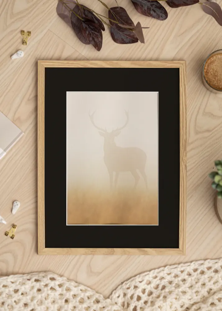 Okvir Trendy Hrast 15x20 cm - Paspartu Crno 4x5 inches
