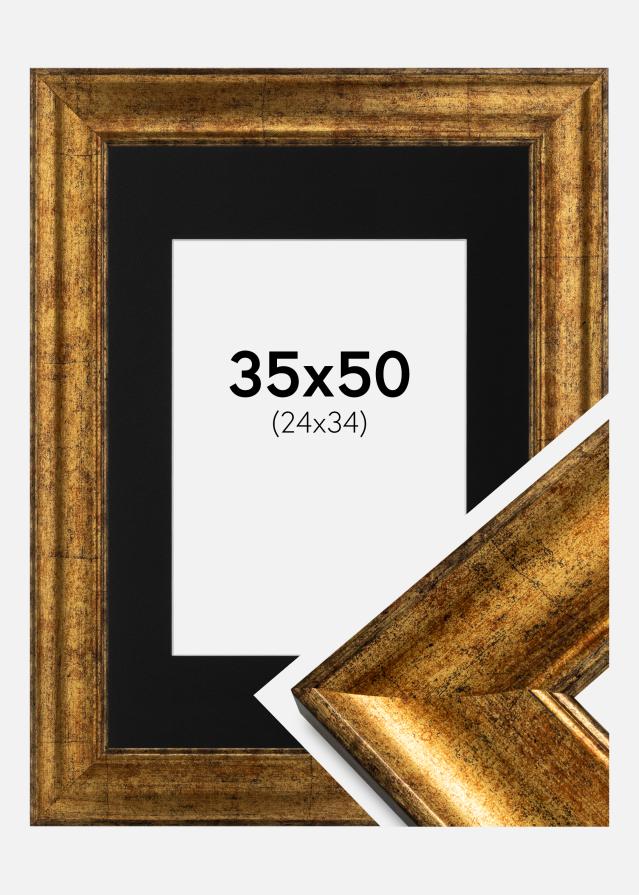 Okvir Saltsjöbaden Zlato 35x50 cm - Paspartu Crno 25x35 cm