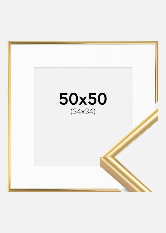 Okvir Victoria Zlato 50x50 cm - Paspartu Bijelo 35x35 cm