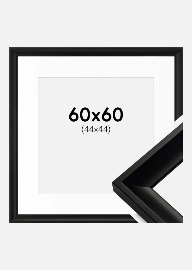 Okvir Öjaren Crno 60x60 cm - Paspartu Bijelo 45x45 cm