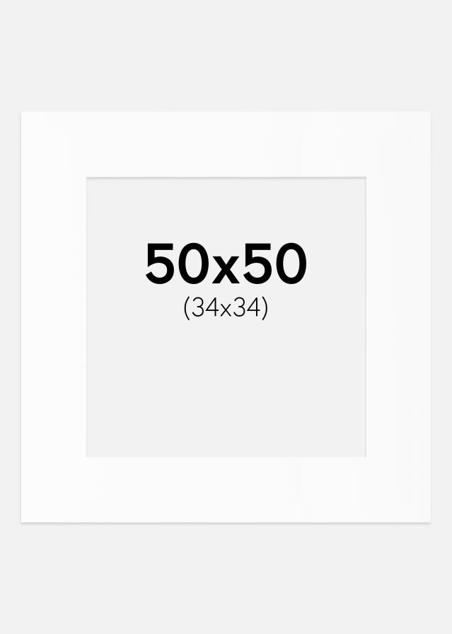 Paspartu Bijelo Standardni Bijeli unutarnji rub 50x50 cm (34x34)