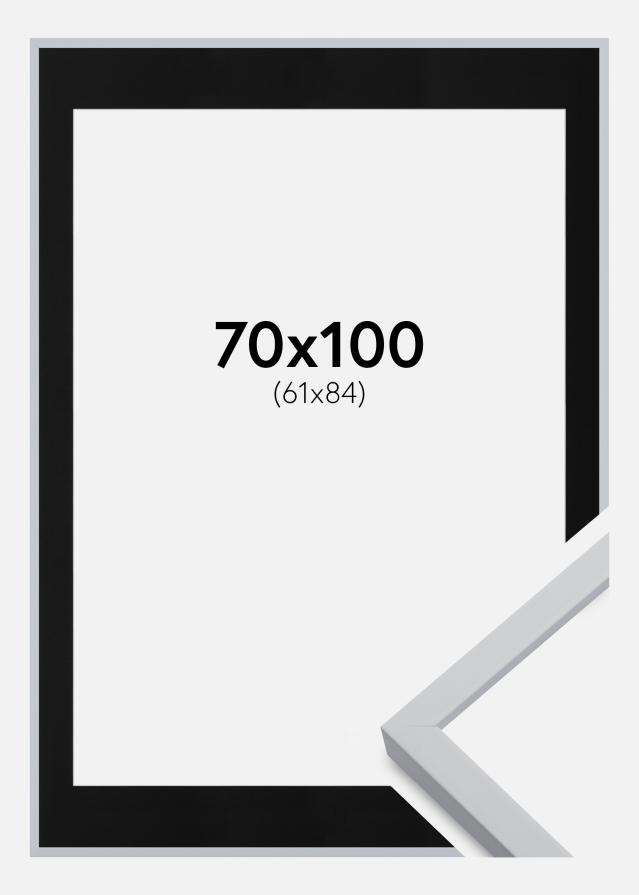 Okvir Oslo Bijelo 70x100 cm - Paspartu Crno 62x85 cm