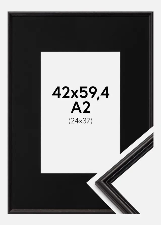 Okvir Horndal Crno 42x59,4 cm (A2) - Paspartu Crno 25x38 cm