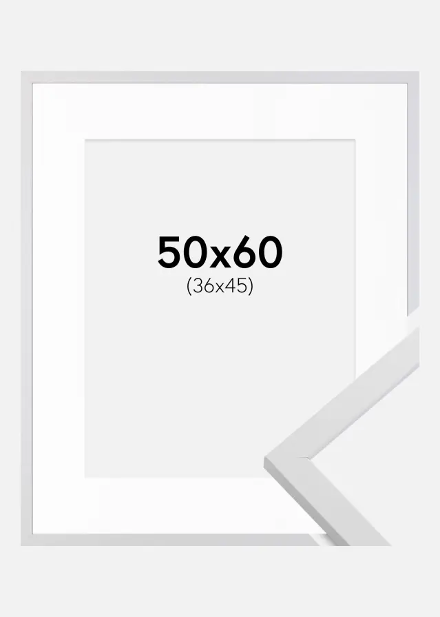 Okvir Trendy Bijelo 50x60 cm - Paspartu Bijelo 37x46 cm