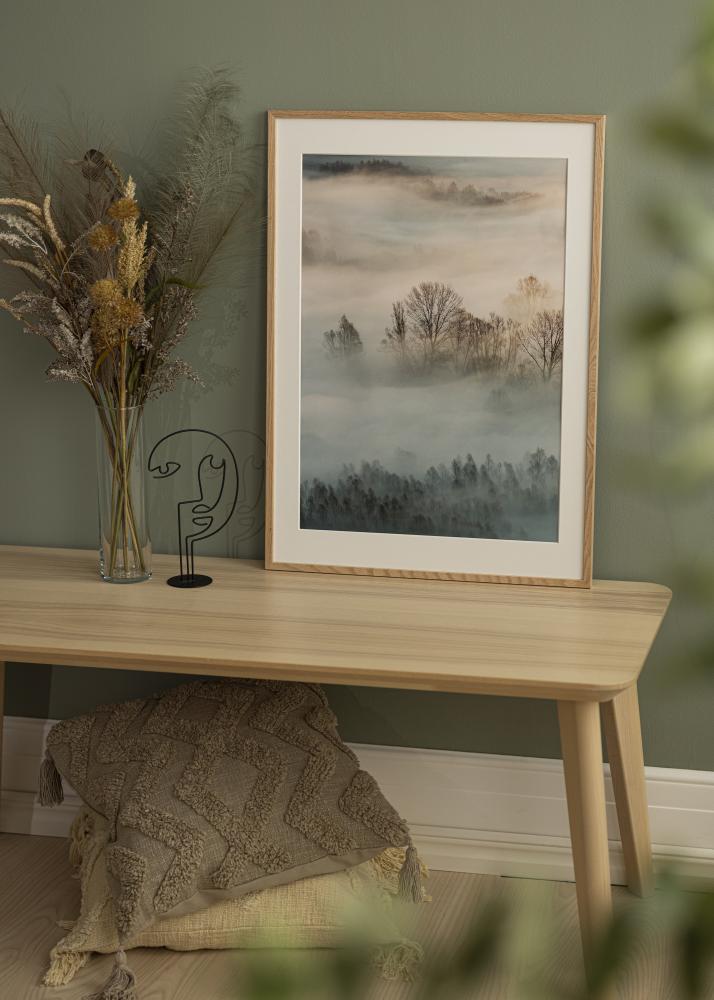 Okvir Oslo Hrast 60x80 cm - Paspartu Bijelo 50x70 cm