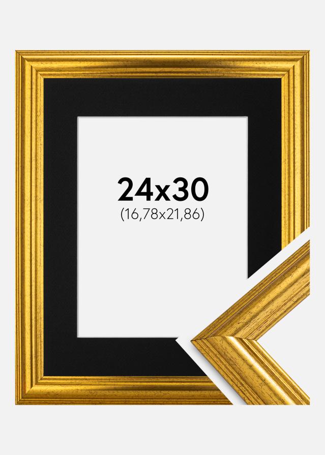 Okvir Västkusten Zlato 24x30 cm - Paspartu Crno 7x9 inches