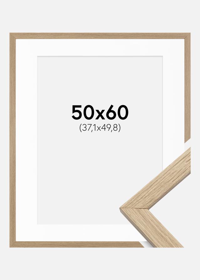 Okvir Profinjeni Hrast 50x60 cm - Paspartu Bijelo 15x20 inches