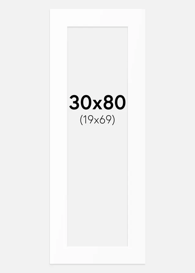 Paspartu Bijeli Standard (Bijela Jezgra) 30x80 cm (19x69)