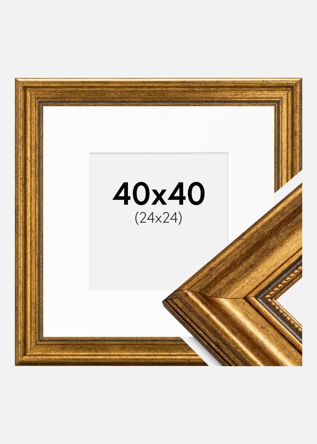Okvir Rokoko Zlato 40x40 cm - Paspartu Bijelo 25x25 cm
