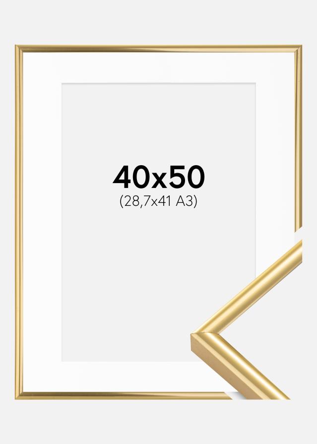Okvir Victoria Zlato 40x50 cm - Paspartu Bijelo 29,7x42 cm (A3)