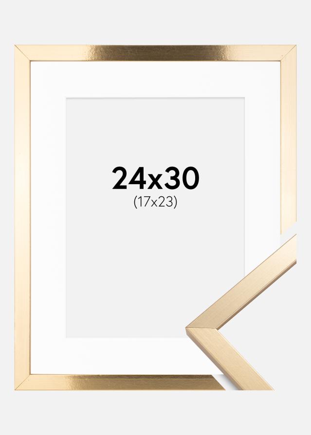 Okvir Trendy Zlato 24x30 cm - Paspartu Bijelo 18x24 cm