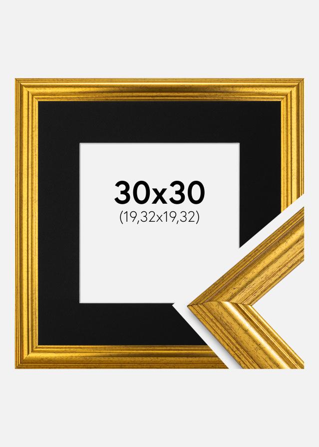 Okvir Västkusten Zlato 30x30 cm - Paspartu Crno 8x8 inches