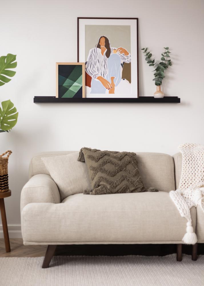 KAILA Polica za slike Crna 130 cm