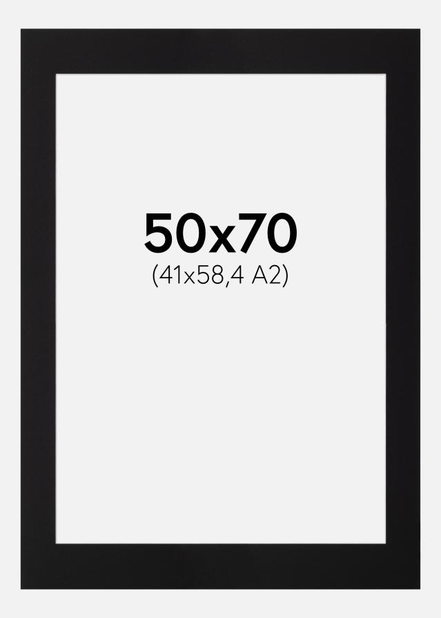 Paspartu Crno Standardni Bijeli unutarnji rub 50x70 cm (41x58,4 - A2)