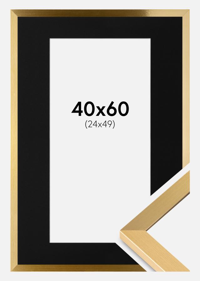 Okvir Selection Zlato 40x60 cm - Paspartu Crno 25x50 cm