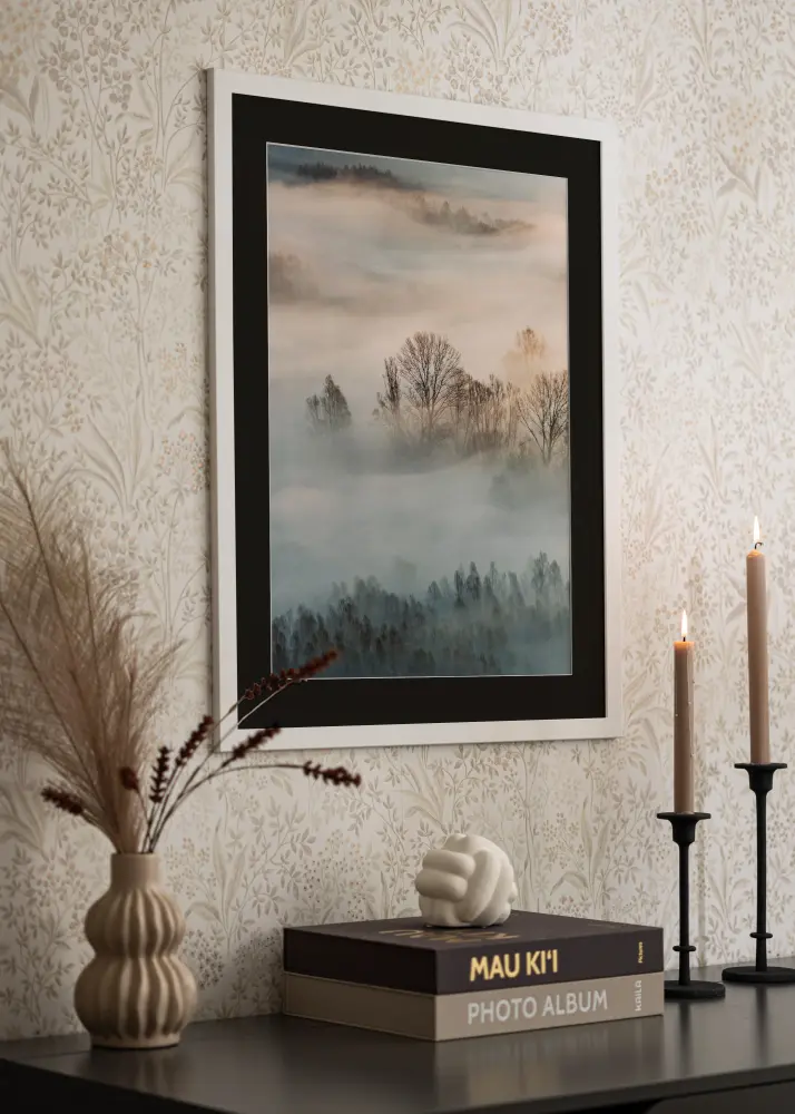 Okvir Trendline Bijelo 55x70 cm - Paspartu Crno 43,2x61 cm (A2+)