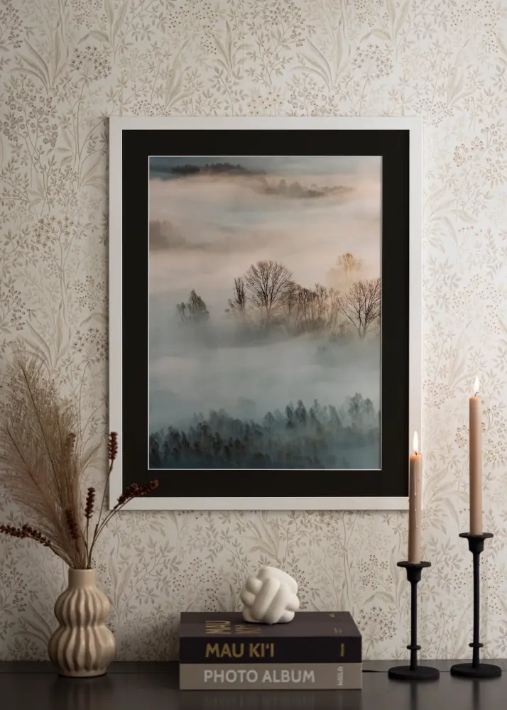 Okvir Trendline Bijelo 55x70 cm - Paspartu Crno 43,2x61 cm (A2+)