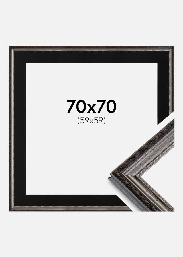 Okvir Abisko Srebro 70x70 cm - Paspartu Crno 60x60 cm