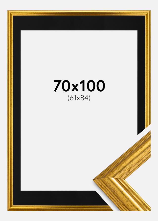 Okvir Västkusten Zlato 70x100 cm - Paspartu Crno 62x85 cm