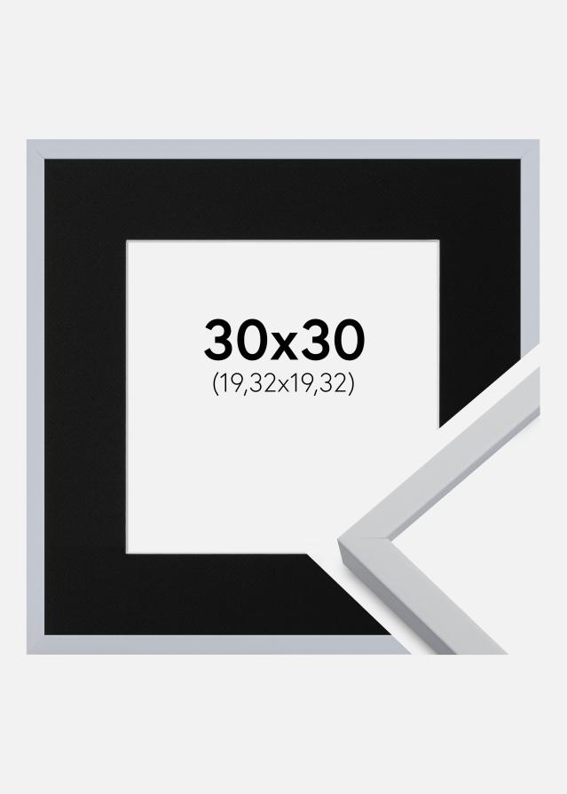 Okvir Oslo Bijelo 30x30 cm - Paspartu Crno 8x8 inches