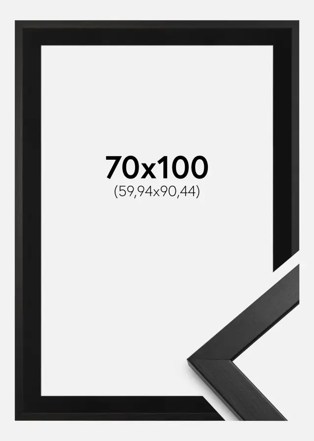 Okvir Profinjeni Crno 70x100 cm - Paspartu Crno 24x36 inches (60,94x91,44 cm)