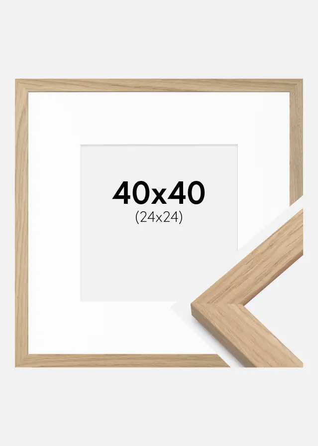 Okvir Oak Wood 40x40 cm - Paspartu Bijelo 25x25 cm