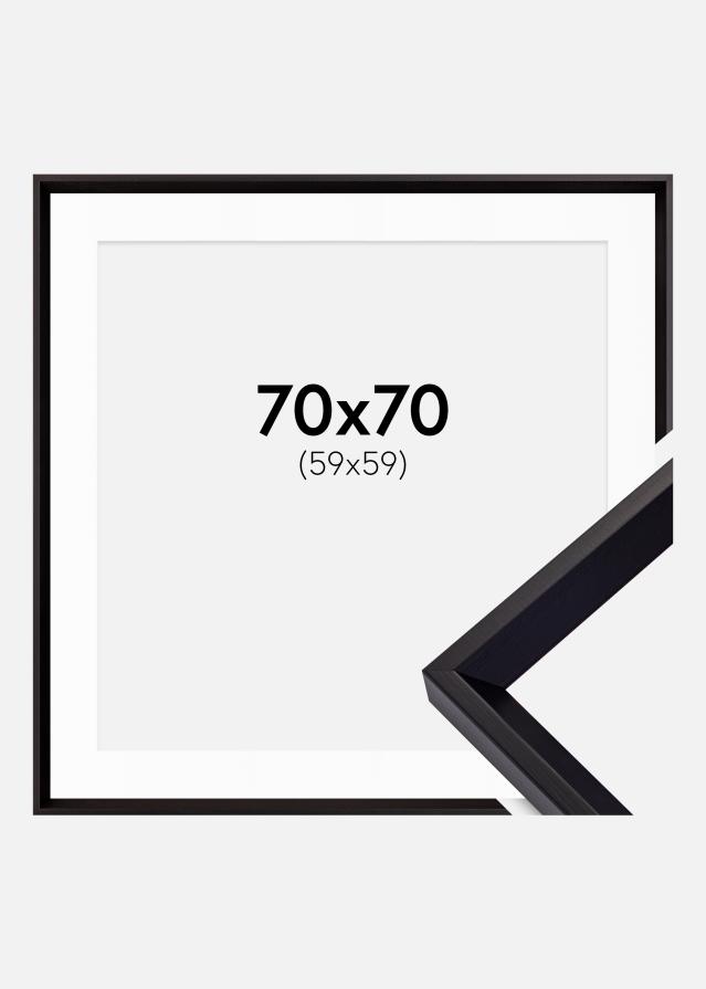 Okvir Globe Crno 70x70 cm - Paspartu Bijelo 60x60 cm