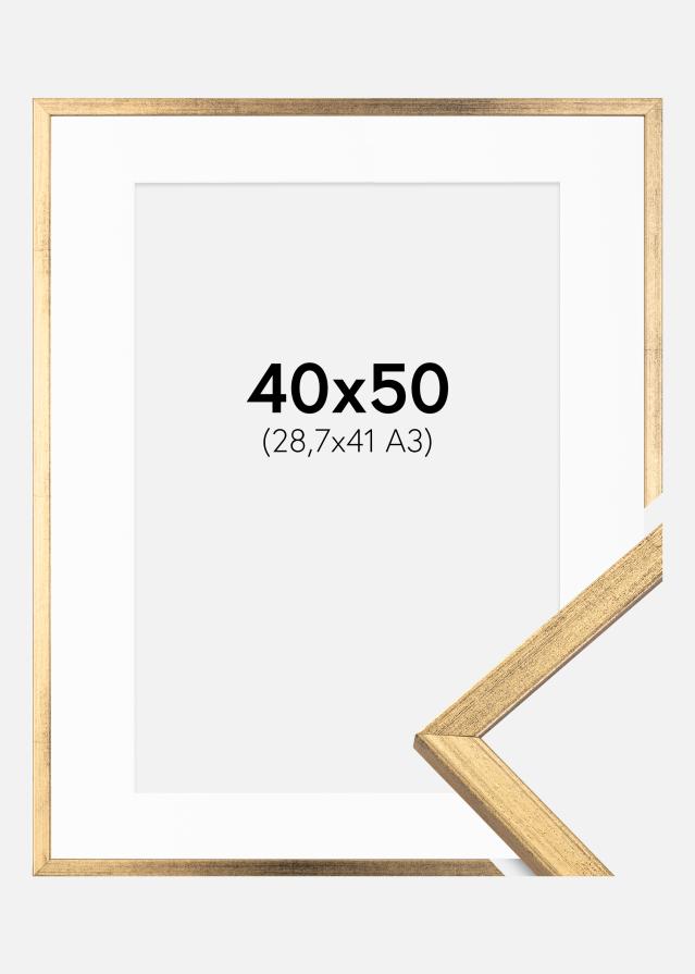 Okvir Galant Zlato 40x50 cm - Paspartu Bijelo 29,7x42 cm (A3)