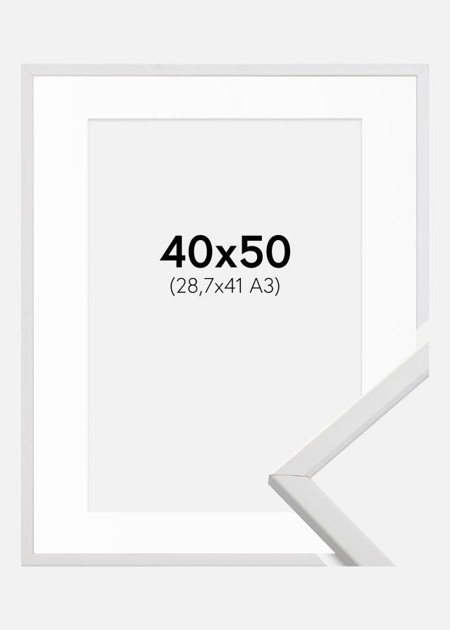Okvir Galant Bijelo 40x50 cm - Paspartu Bijelo 29,7x42 cm (A3)