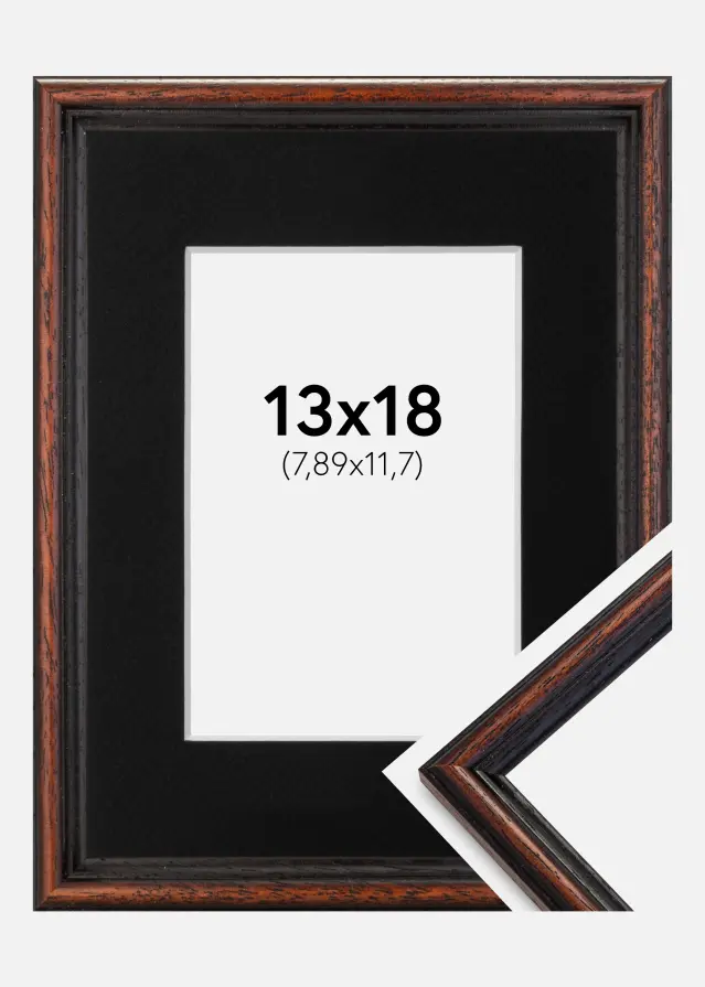 Okvir Horndal Orah 13x18 cm - Paspartu Crno 3,5x5 inches