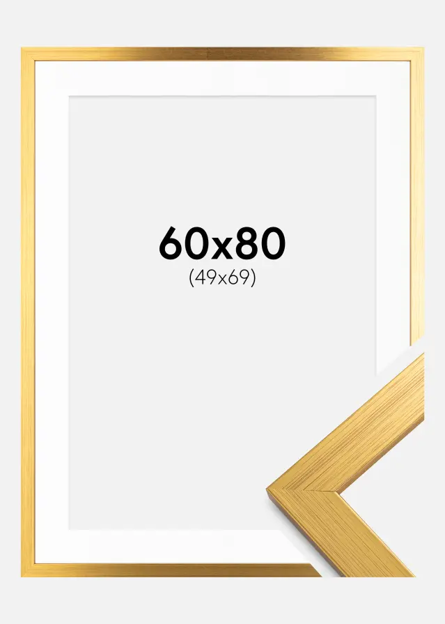Okvir Gold Wood 60x80 cm - Paspartu Bijelo 50x70 cm