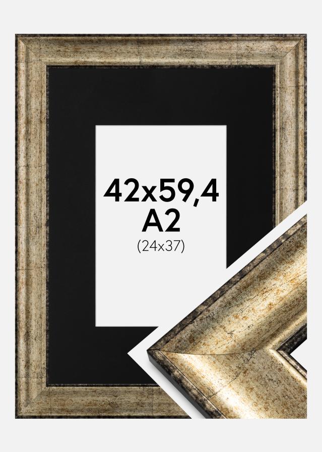 Okvir Saltsjöbaden Antikno zlato 42x59,4 cm (A2) - Paspartu Crno 25x38 cm
