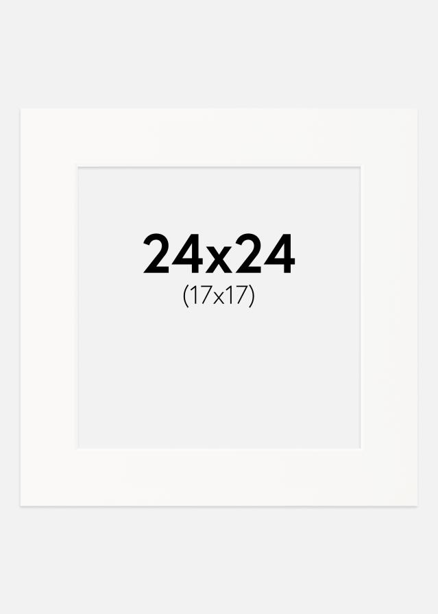 Paspartu Prljavo bijelo Bijeli unutarnji rub 24x24 cm (17x17)