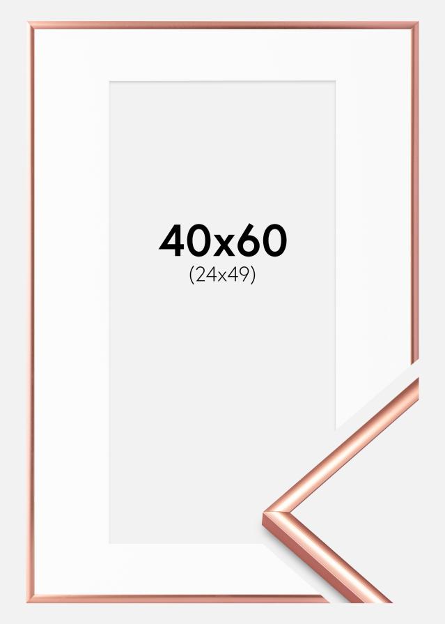 Okvir Scandi Ružičastao zlatna 40x60 cm - Paspartu Bijelo 25x50 cm