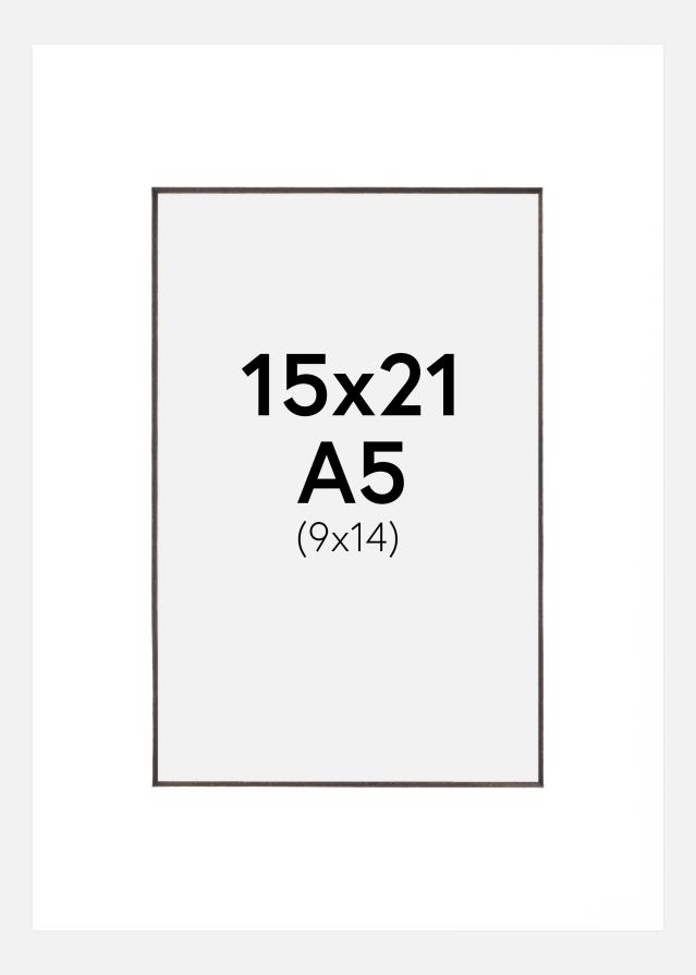 Paspartu Bijelo Crni unutarnji rub 15x21 cm (9x14 cm)