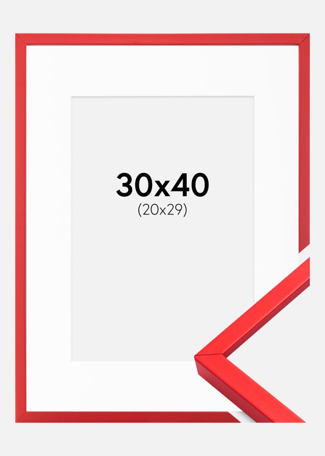 Okvir E-Line Crvena 30x40 cm - Paspartu Bijelo 21x30 cm