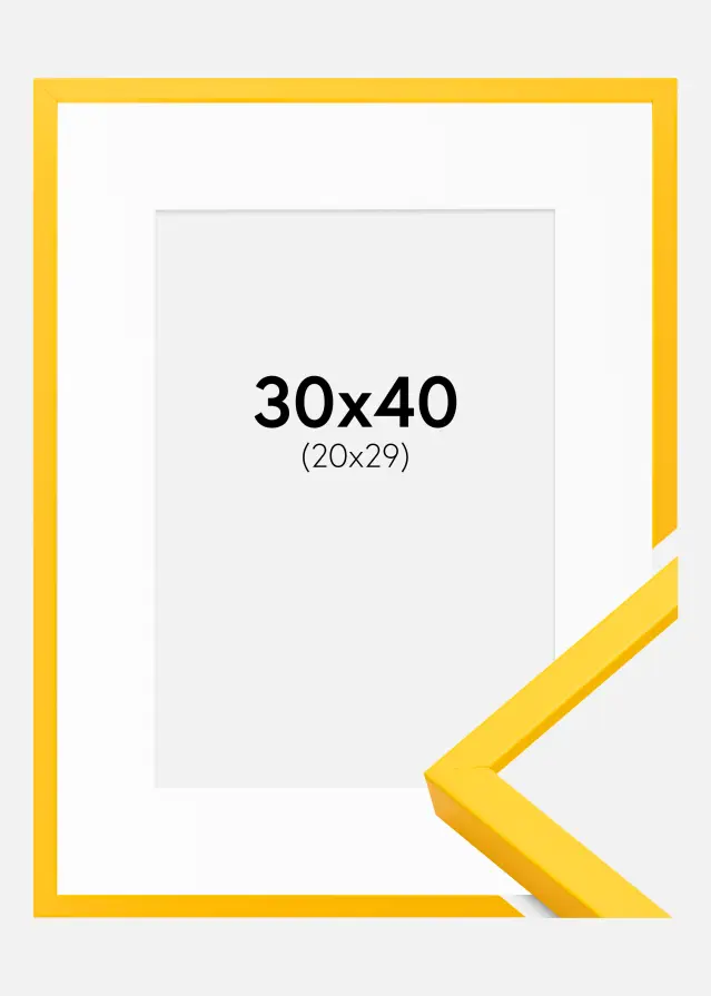 Okvir E-Line Žuta 30x40 cm - Paspartu Bijelo 21x30 cm