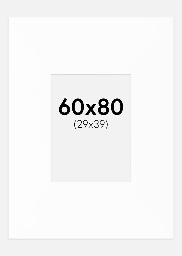 Passepartout XXL Standardni Bijelo Bijeli unutarnji rub 60x80 cm (29x39)