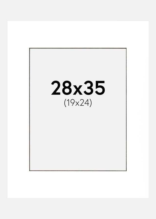 Paspartu Bijelo Crni unutarnji rub 28x35 cm (19x24 cm)