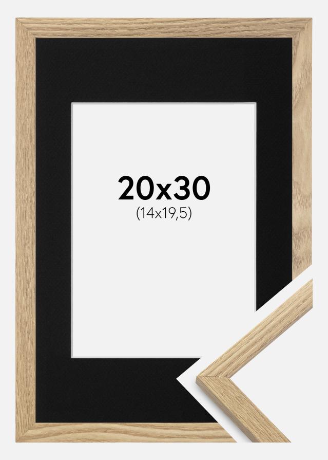 Okvir Trendy Hrast 20x30 cm - Paspartu Crno 15x21 cm (A5)
