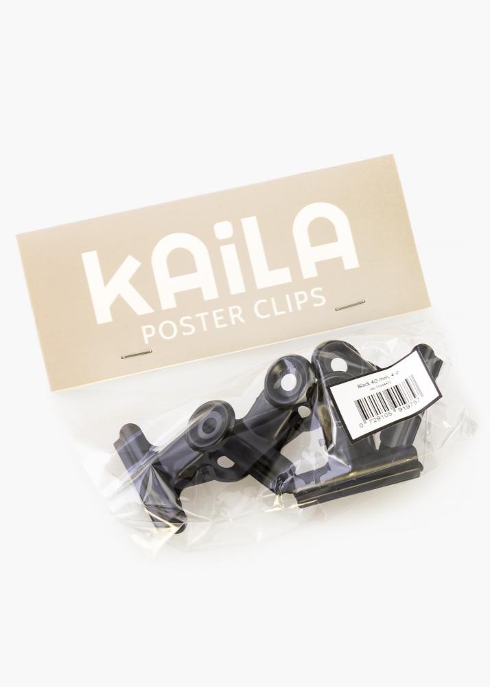 KAILA Plakat Clip Black 40 mm - 2-kom