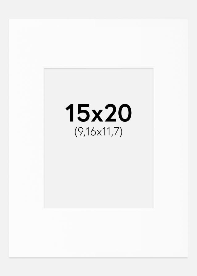 Paspartu Bijelo Standardni Bijeli unutarnji rub 15x20 cm (9,16x11,7)