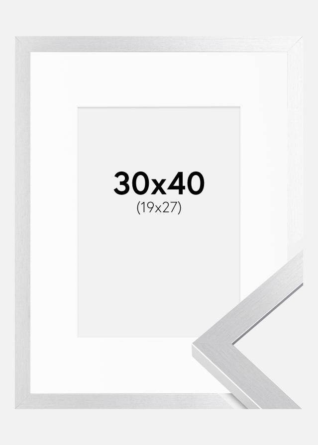 Okvir Selection Srebro 30x40 cm - Paspartu Bijelo 20x28 cm