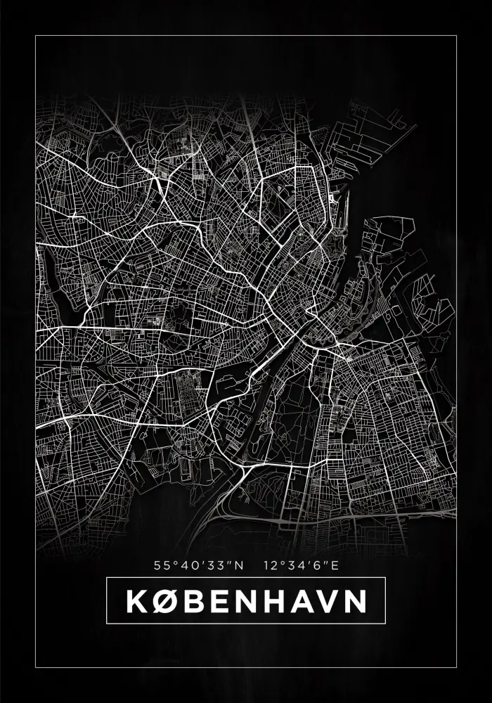 Karta - København - Crno Plakat